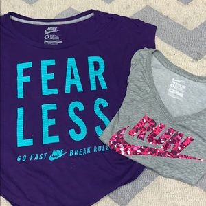 Two Nike athletic t-shirts